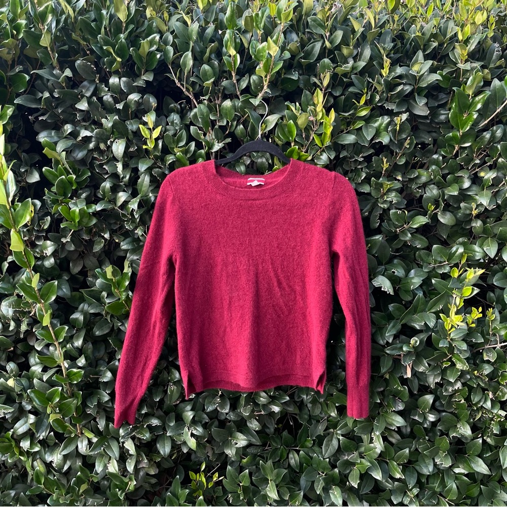 100% Cashmere JCrew Red Crewneck Sweater size L